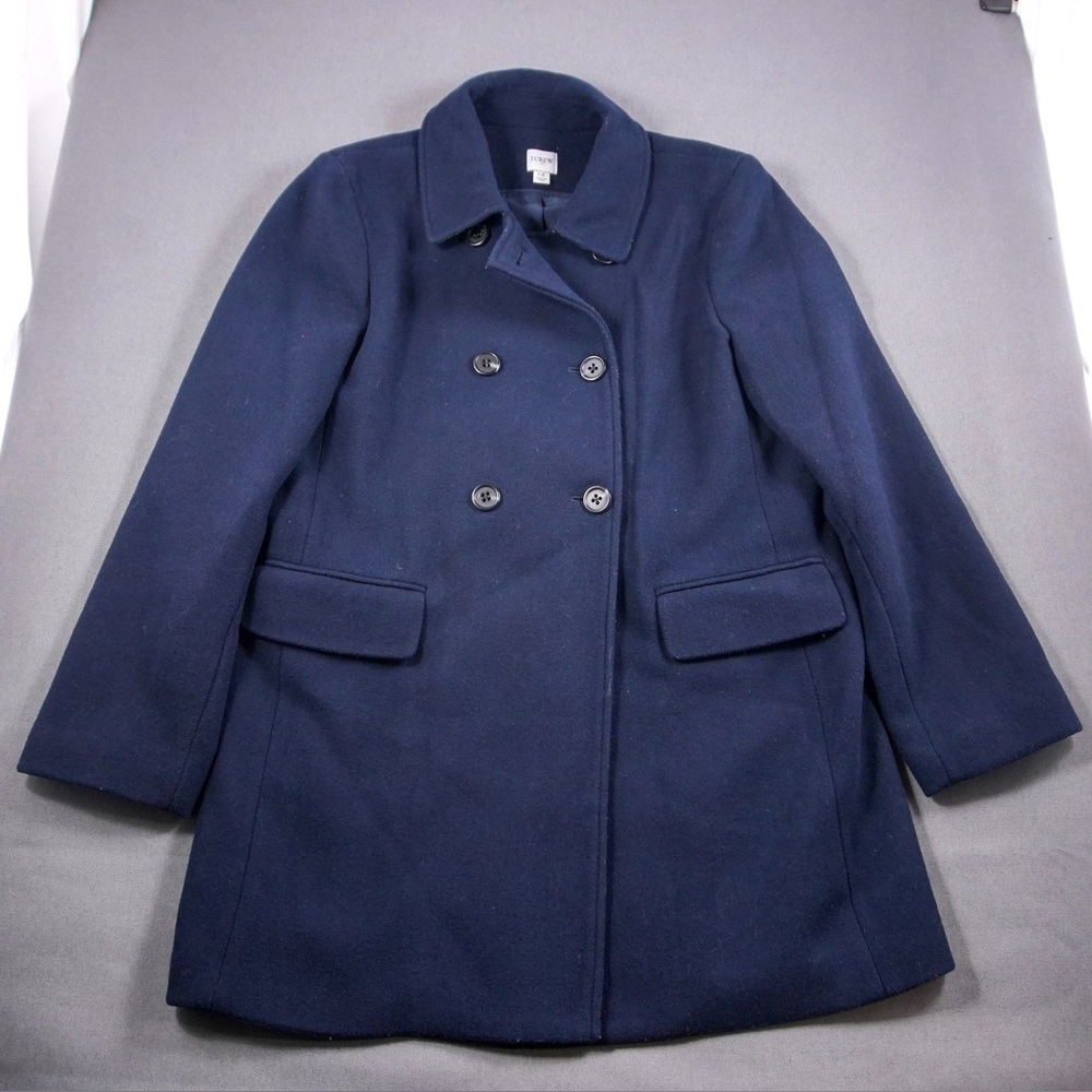 J. Crew Classic Navy Pea Coat Size 12